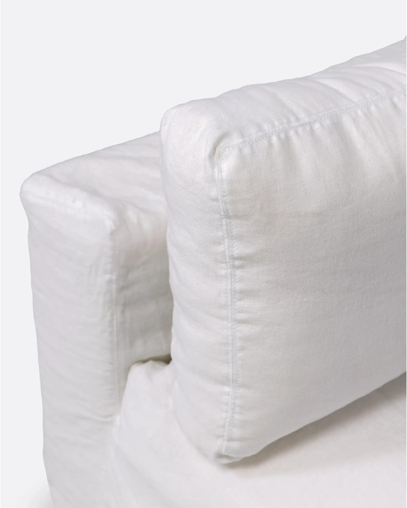 BEETHOVEN sofa central unit with cover in linen 100 x 100 x 81 cm in white colour