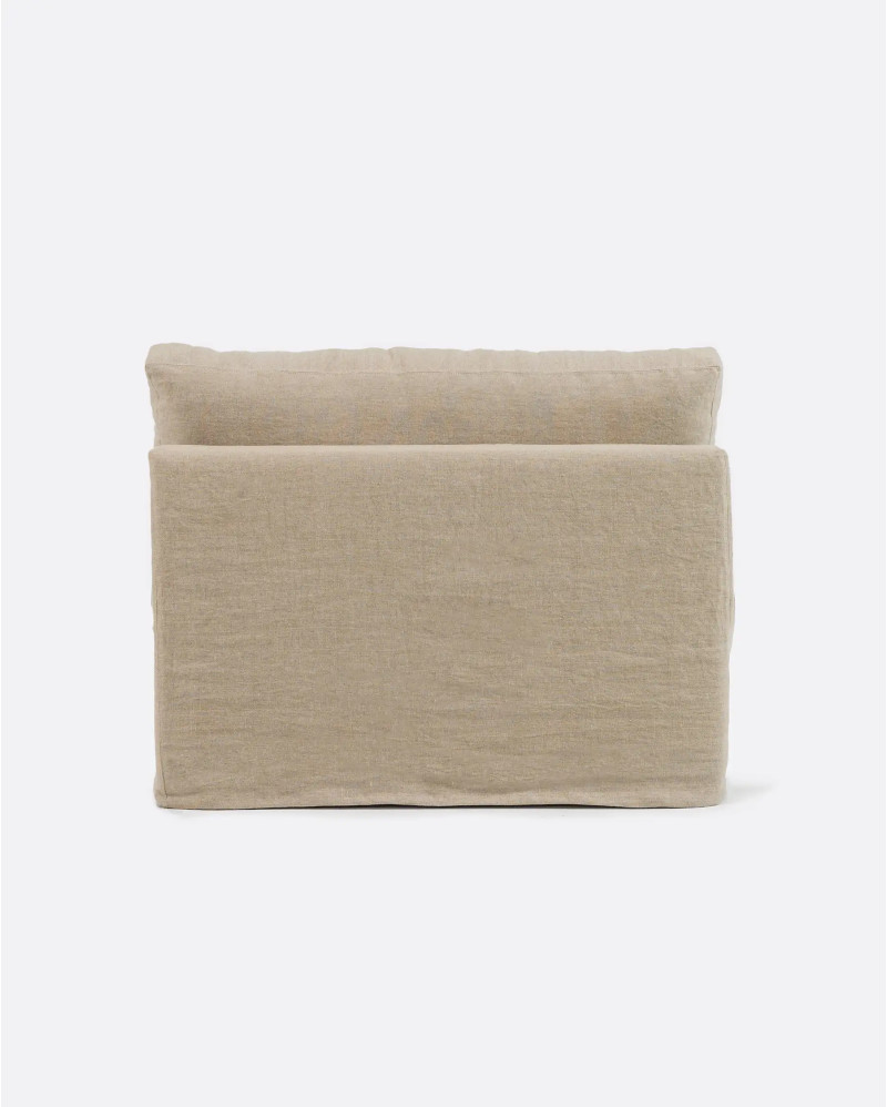 BEETHOVEN sofa central module with cover in linen 100 x 100 x 81 cm in natural colour