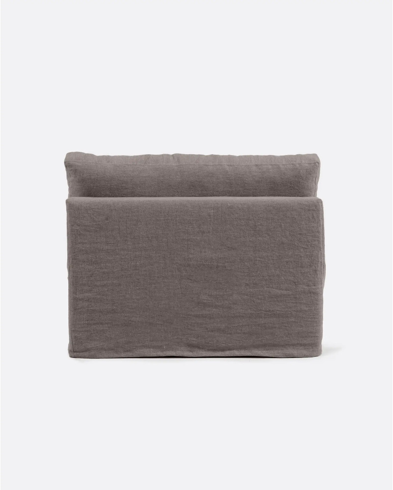 BEETHOVEN sofa central module with cover in linen 100 x 100 x 81 cm in taupe colour