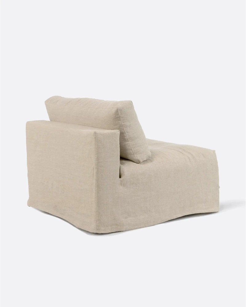 BEETHOVEN sofa central module with cover in linen 100 x 100 x 81 cm in cross colour