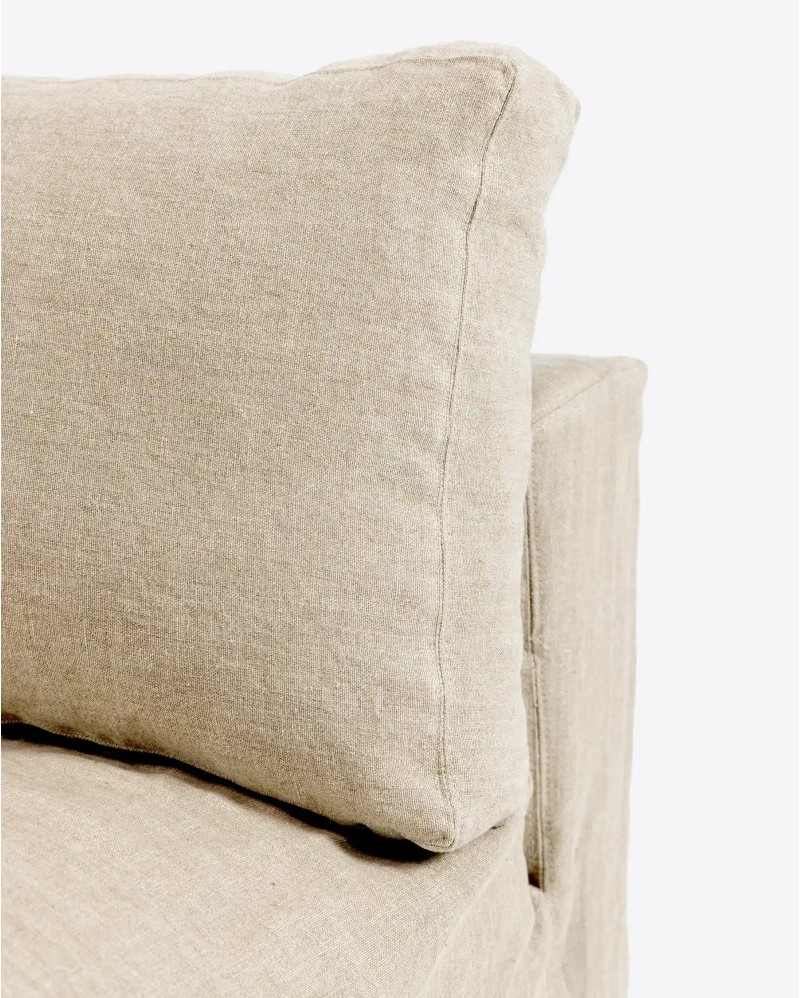 BEETHOVEN sofa central module with cover in linen 100 x 100 x 81 cm in cross colour