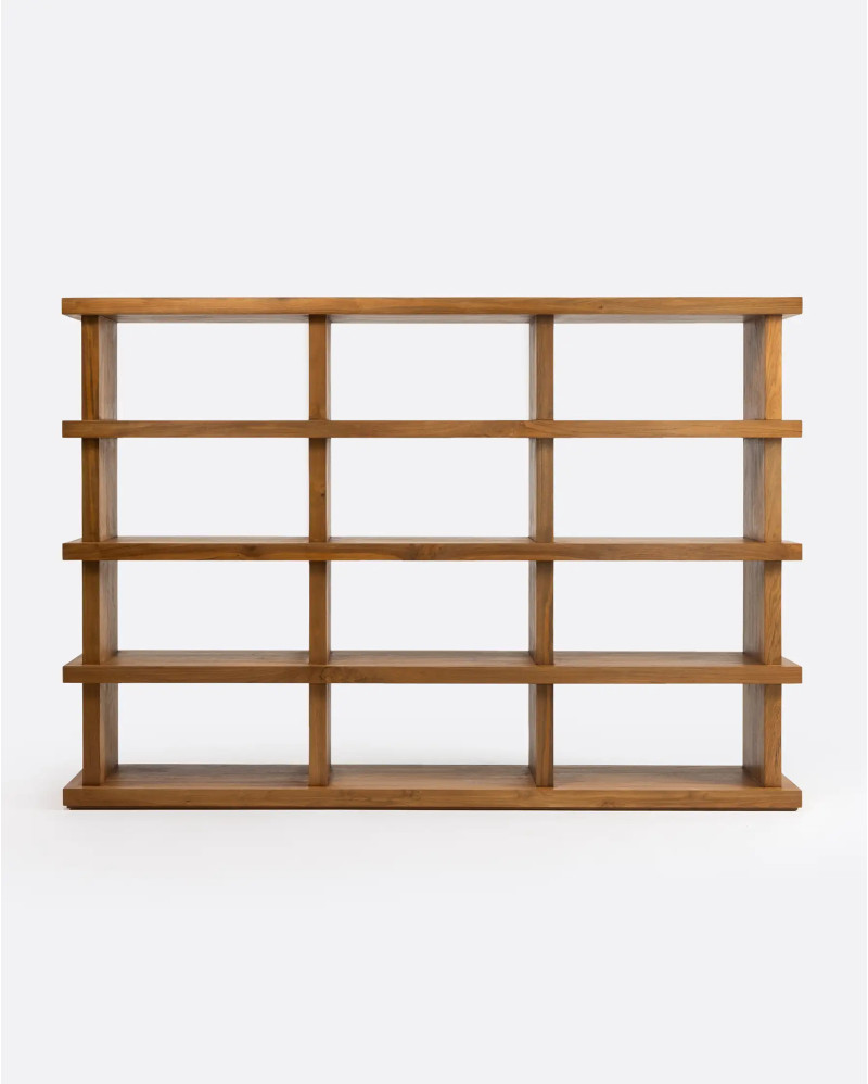 DUMAI bookcase in recycled teak wood 210 x 35 x 146 cm