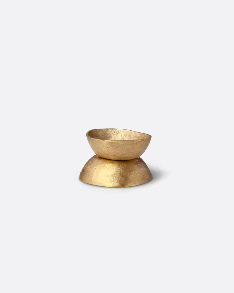 KATNI candle holder in solid brass 8 x 8 x 6 cm