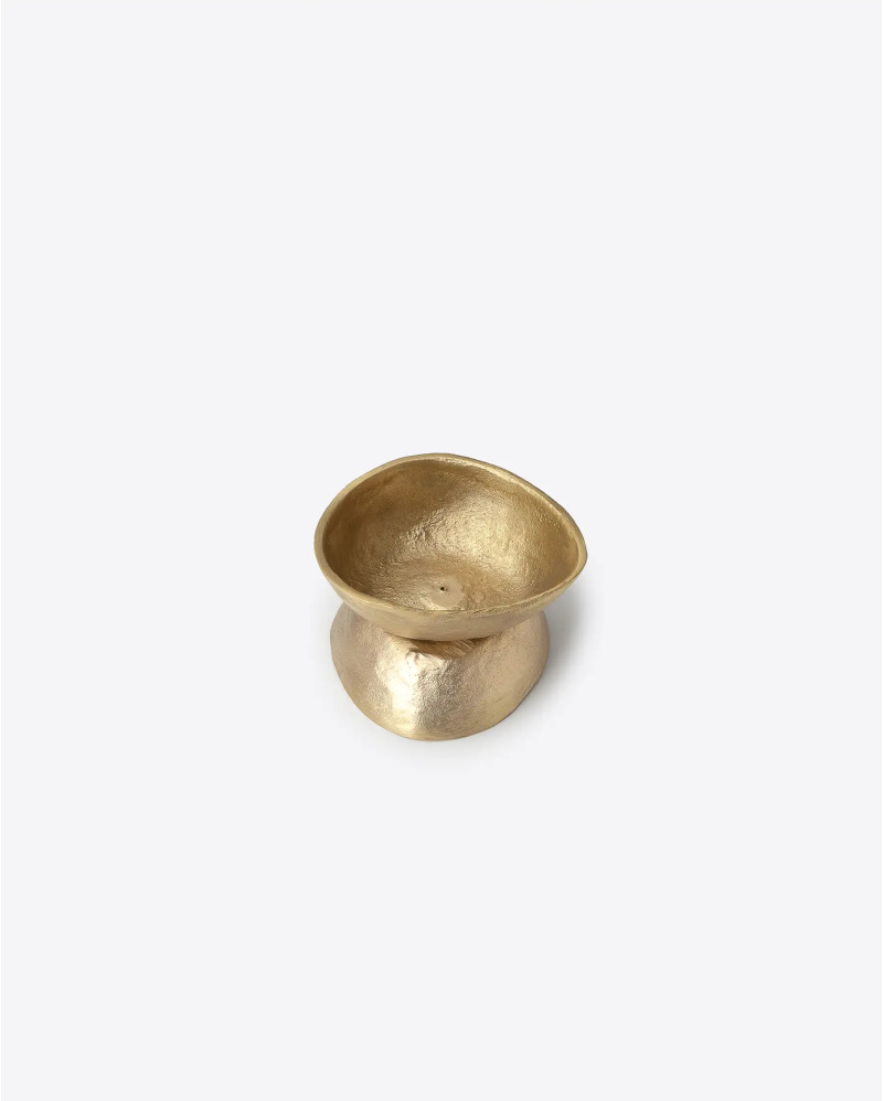 KATNI incense holder in solid brass 7 x 7 x 6 cm