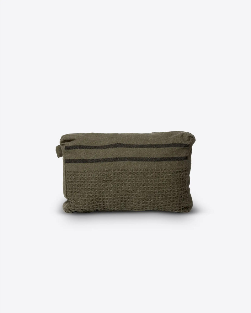 CHENNAI toiletry bag in recycled cotton 28 x 18 x 15 cm in olive colour