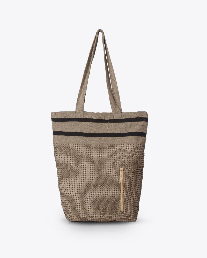 CHENNAI tote bag in recycled cotton 50 x 40 cm in biscuit colour