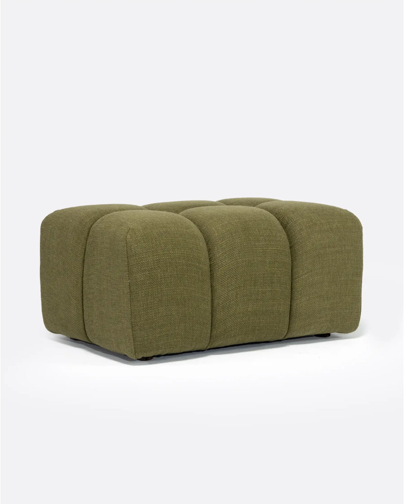 CHOPIN pouffe in recycled olefin 89 x 69 x 42 cm in moss colour