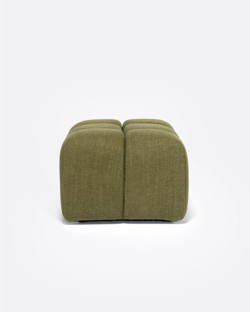 CHOPIN pouffe in recycled olefin 89 x 69 x 42 cm in moss colour