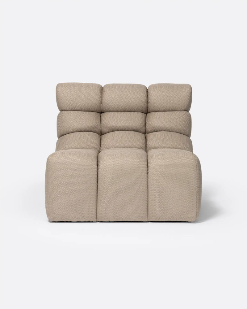 CHOPIN outdoor modular sofa 1-seater in recycled olefin 89 x 93 x 78 cm in natural colour