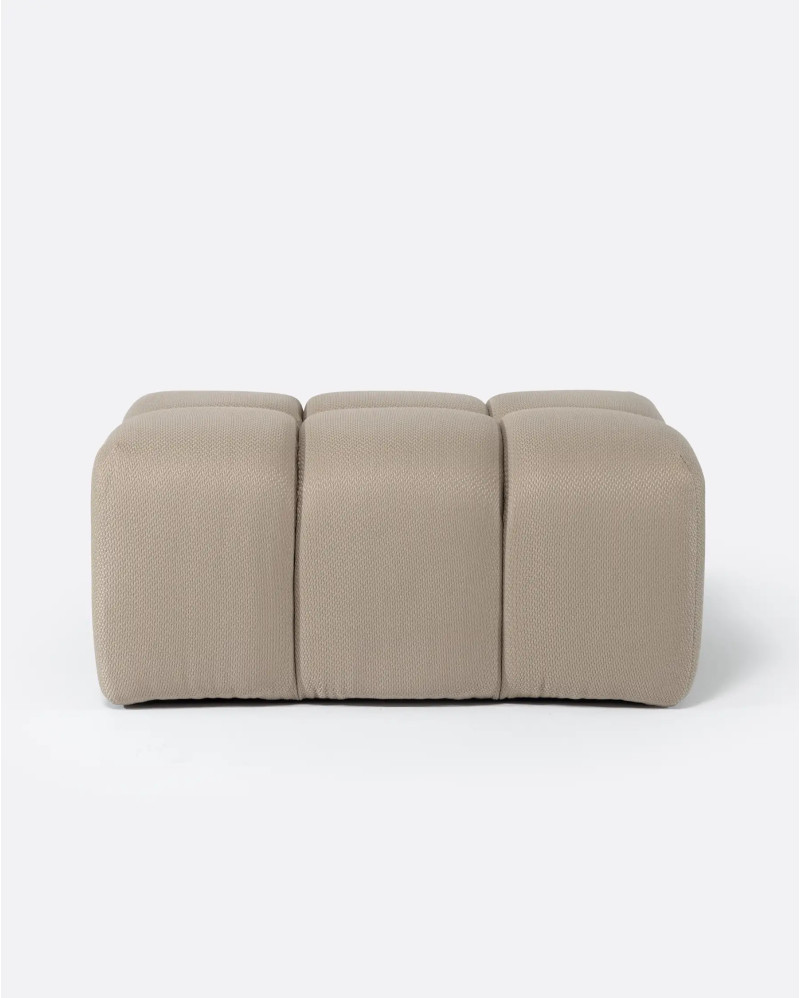 CHOPIN outdoor pouffe in recycled olefin 89 x 69 x 42 cm in natural colour