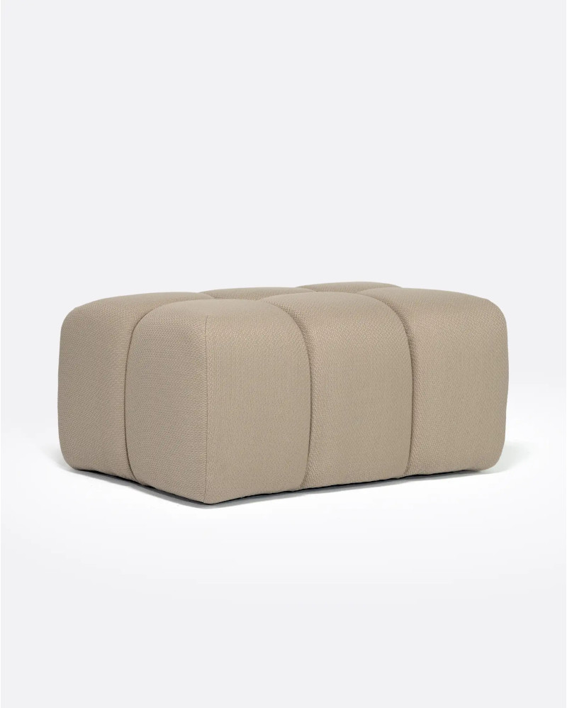 Pouf d'extérieur CHOPIN en oléfine recyclée 89 x 69 x 42 cm en couleur naturelle