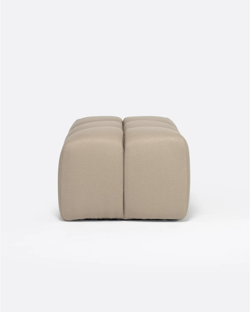 CHOPIN outdoor pouffe in recycled olefin 89 x 69 x 42 cm in natural colour