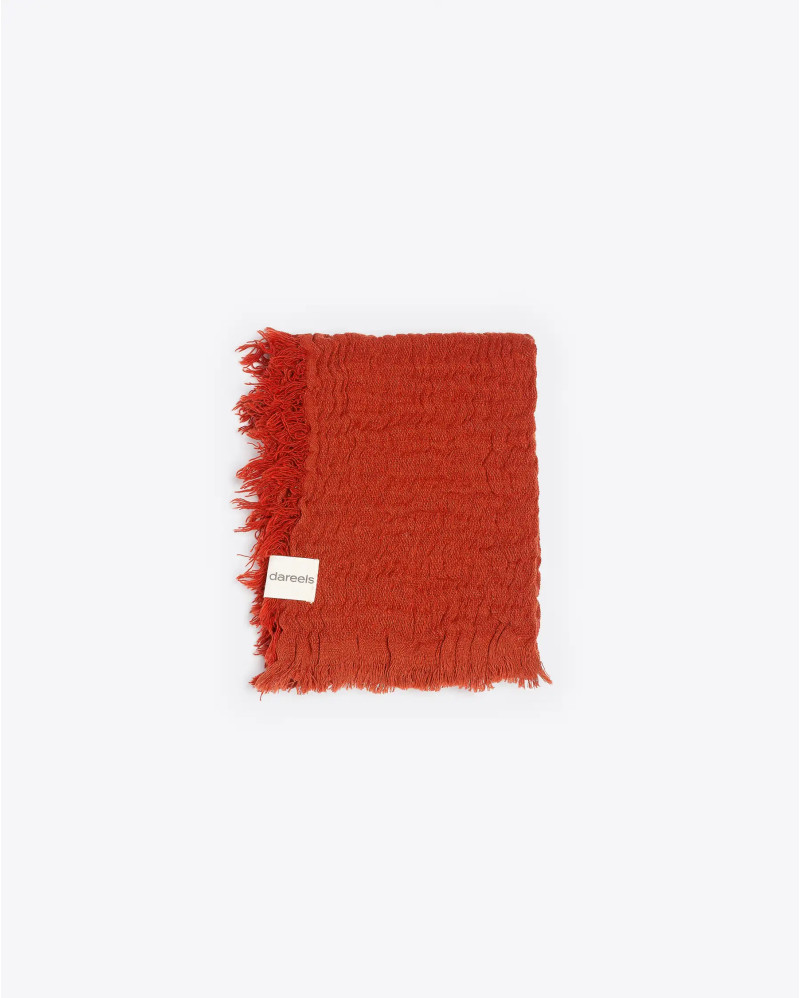 NADU towel in recycled cotton 70 x 50 cm in terracotta colour