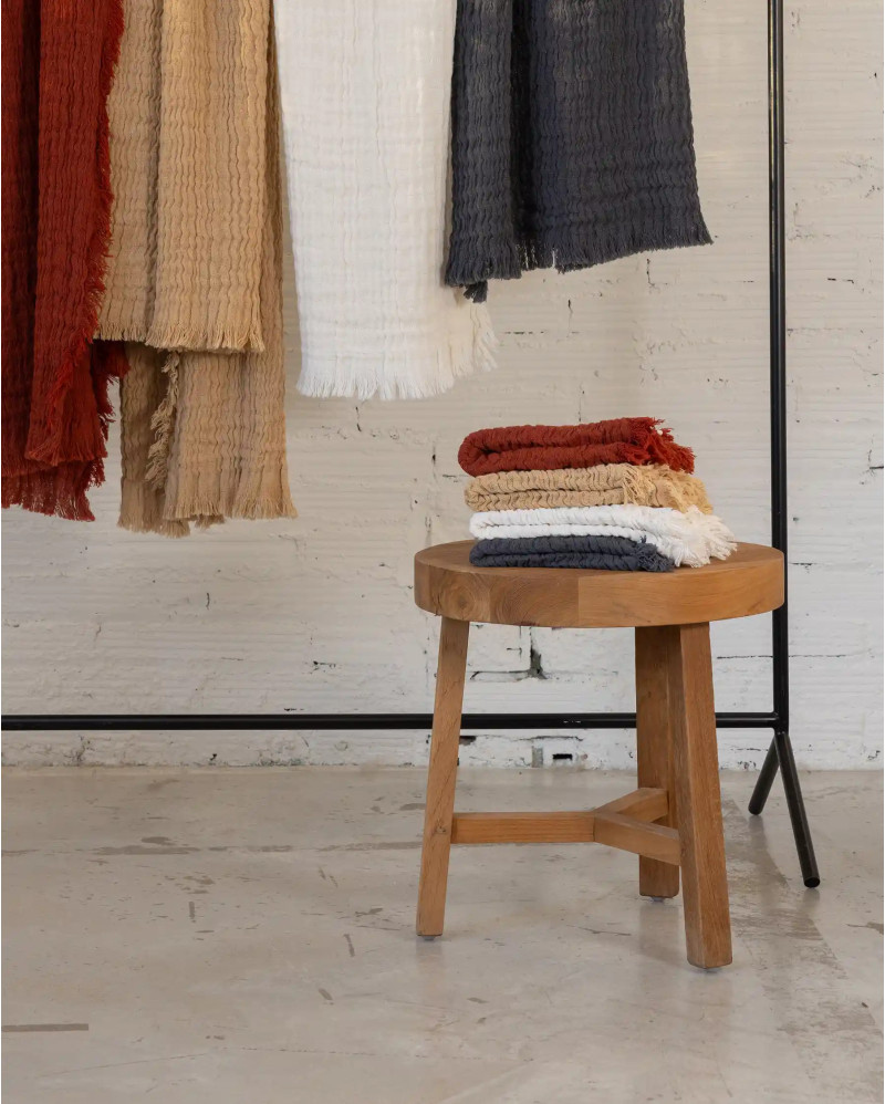 NADU towel in recycled cotton 70 x 50 cm in terracotta colour