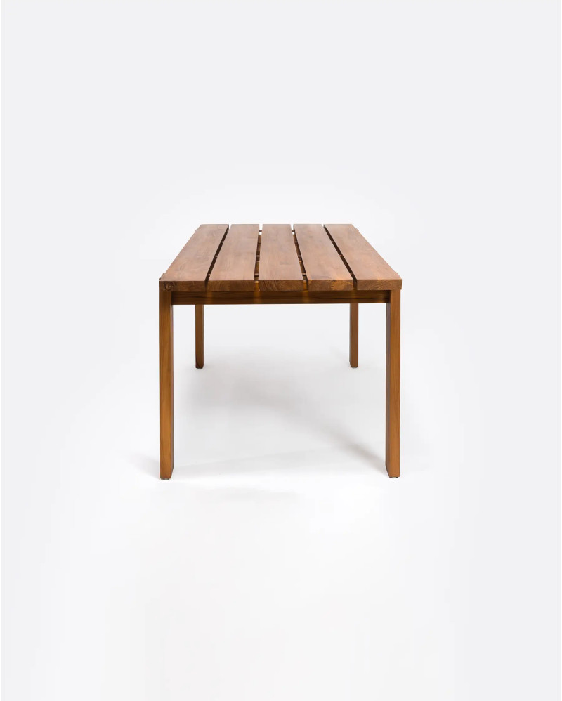 MEDAN Outdoor dining table in teak wood Ø 230 x 88 x 75 cm