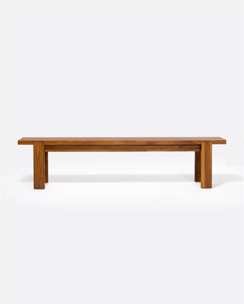 MEDAN outdoor bench in teak wood 200 x 38 x 45 cm