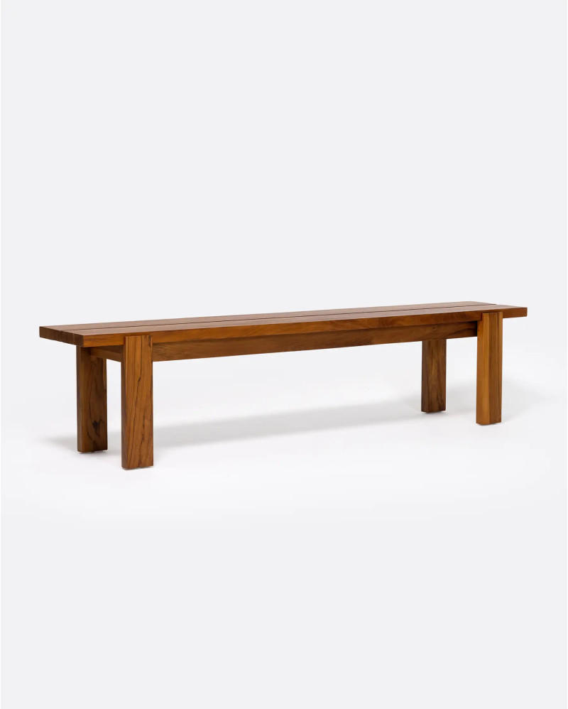 MEDAN outdoor bench in teak wood 200 x 38 x 45 cm