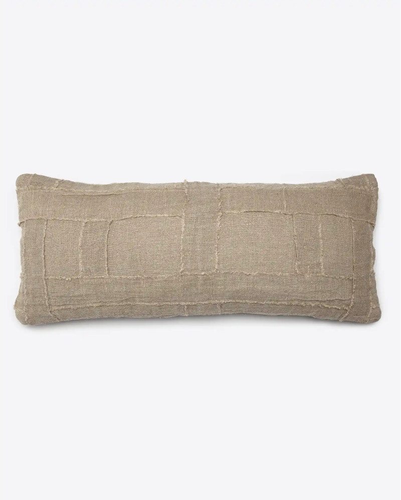 Housse de coussin WARORA en lin 80 x 35 cm en couleur naturelle