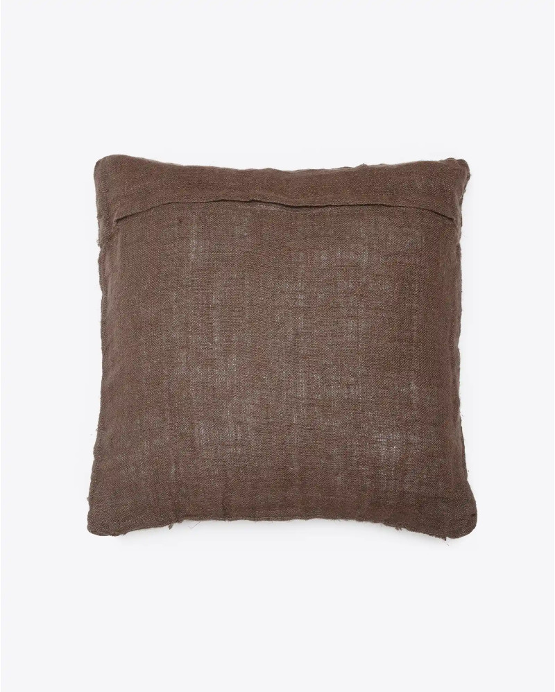 Housse de coussin WARORA en lin 50 x 50 cm en couleur gris anthracite