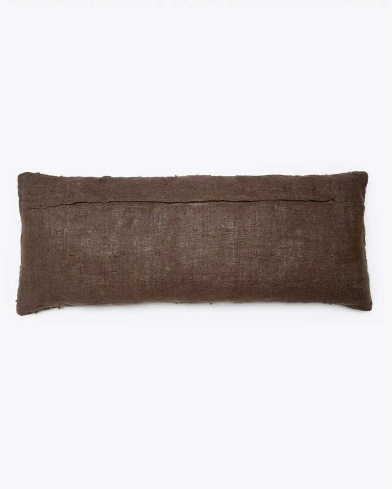 Housse de coussin WARORA en lin 80 x 35 cm en couleur gris anthracite