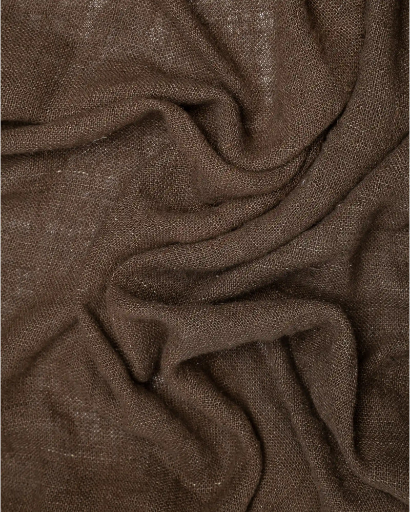 WARORA plaid in linen 170 x 130 cm in dark natural colour