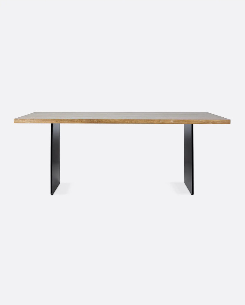 IREKA dining table in recycled teak wood and iron 200 x 100 x 76 cm in natural colour