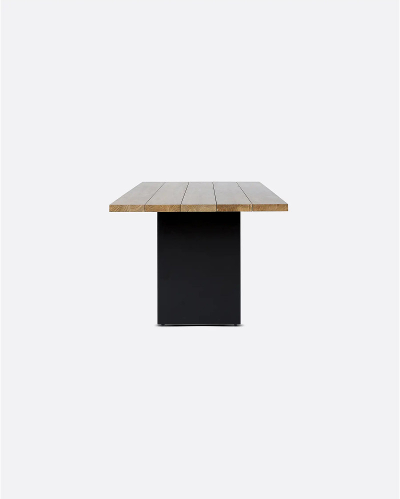 Mesa de comedor IREKA de madera de teca reciclada y hierro 200 x 100 x 76 cm