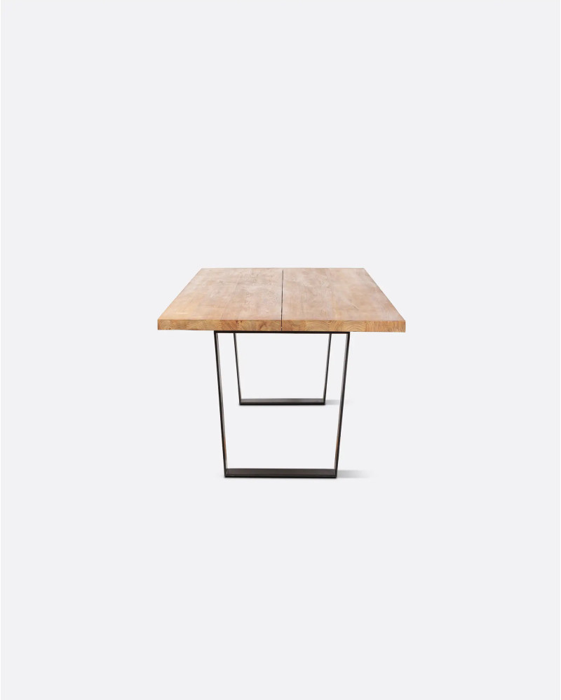 KNOT dining table in recycled teak wood and iron 230 x 100 x 76 cm