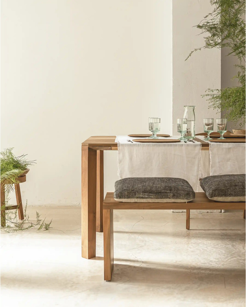 Mesa de comedor PAMERAN de madera de teca reciclada 180 x 90 x 76 cm