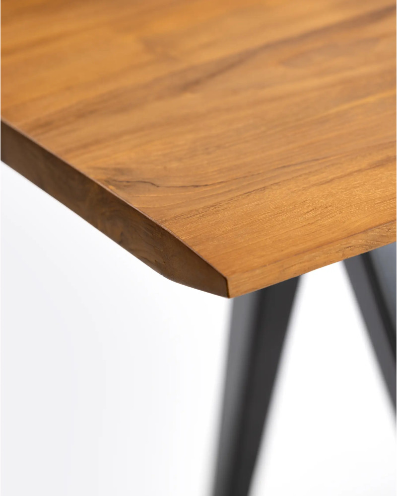 Mesa de comedor LIKU de madera de teca reciclada y hierro 250 x 90 x 74 cm