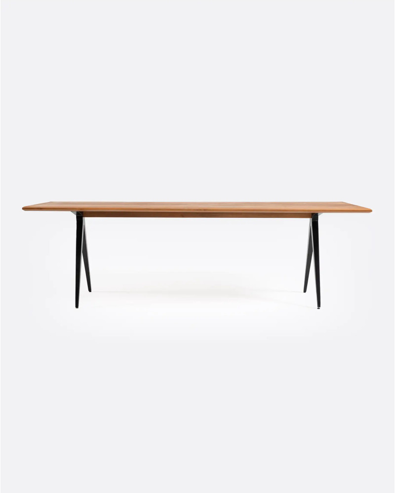 Mesa de comedor LIKU de madera de teca reciclada y hierro 200 x 90 x 75 cm