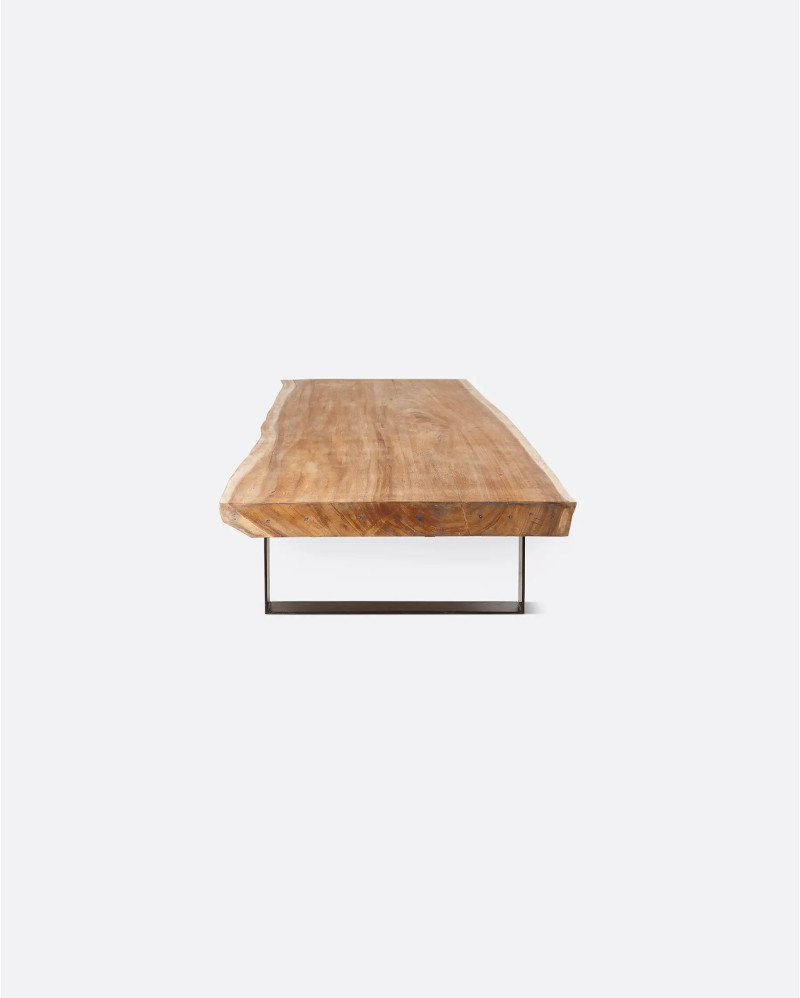 Table basse KNOT en bois de suar et fer 200 x 85 x 45 cm