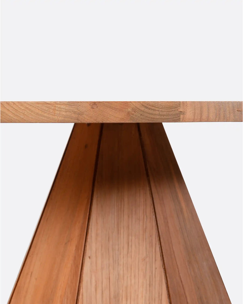 Mesa de centro JATI de madera de teca reciclada Ø 90 cm x 40 cm de altura