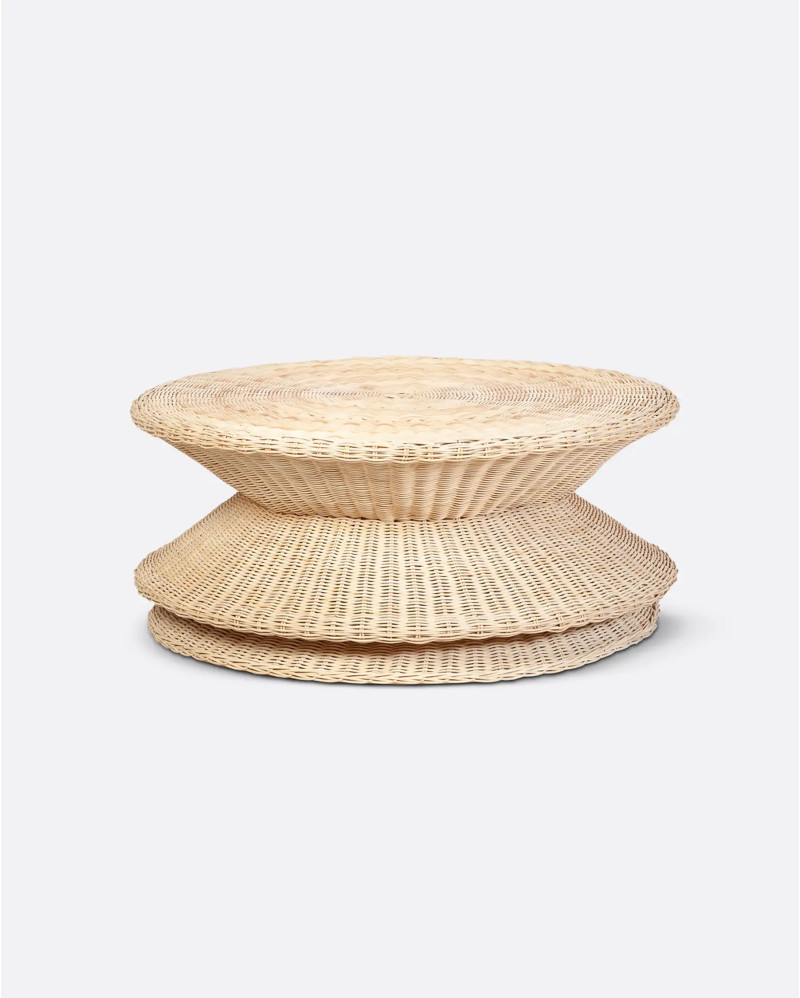 DIAVOLO coffee table in rattan Ø 80 cm x 36 cm high