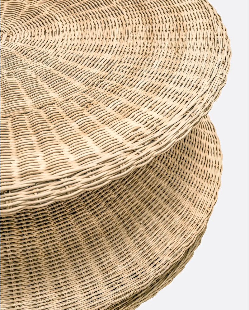 DIAVOLO coffee table in rattan Ø 80 cm x 36 cm high