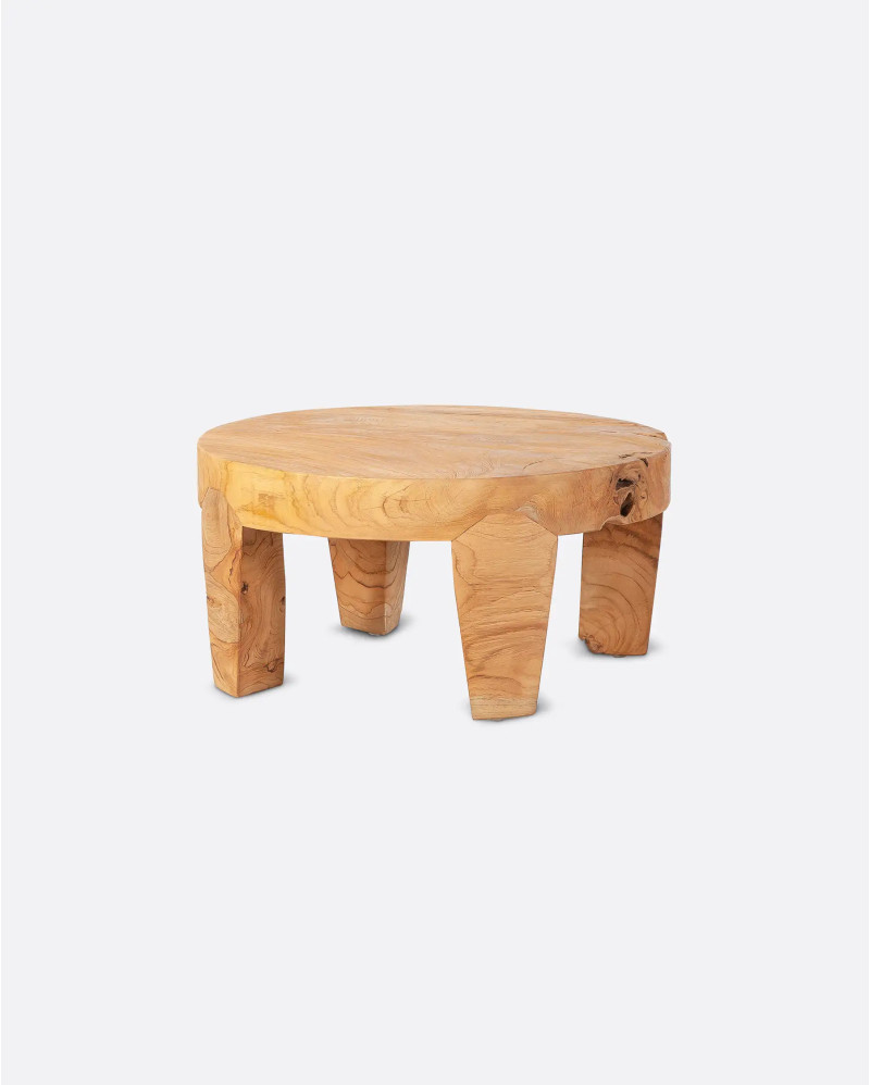 RIVIA side table in suar wood Ø 60 cm x 30 cm high in natural colour