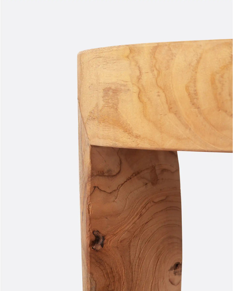 RIVIA side table in suar wood Ø 60 cm x 30 cm high in natural colour