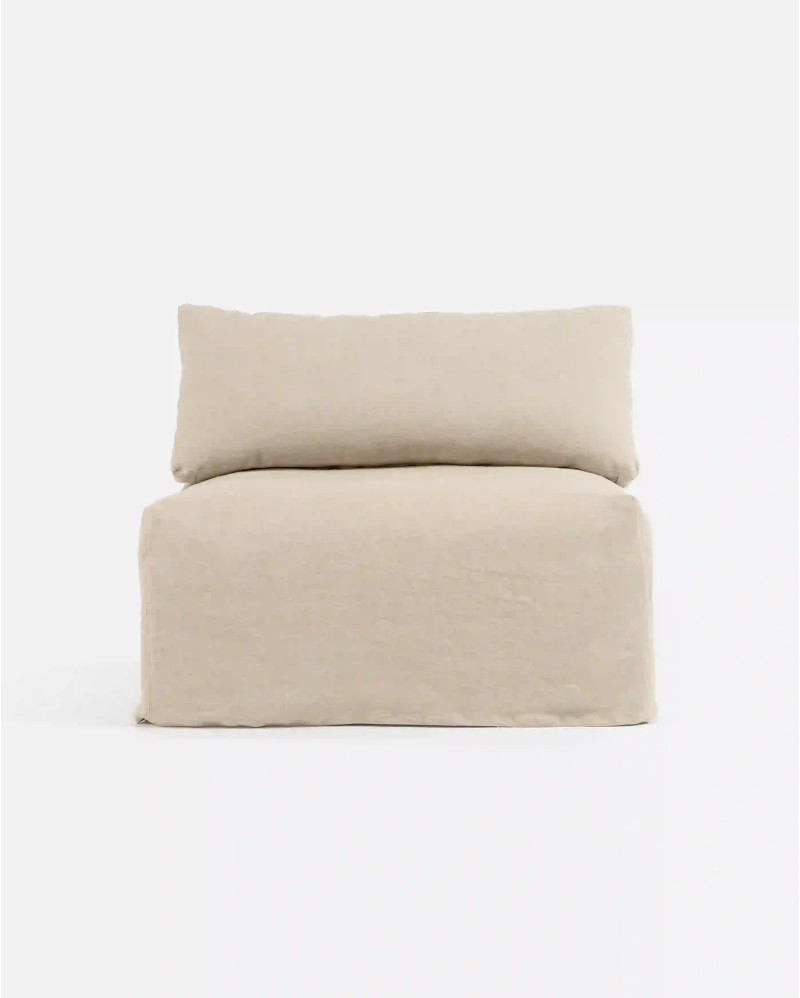 BEETHOVEN central unit sofa cover in linen 100 x 100 x 81 cm in cross colour