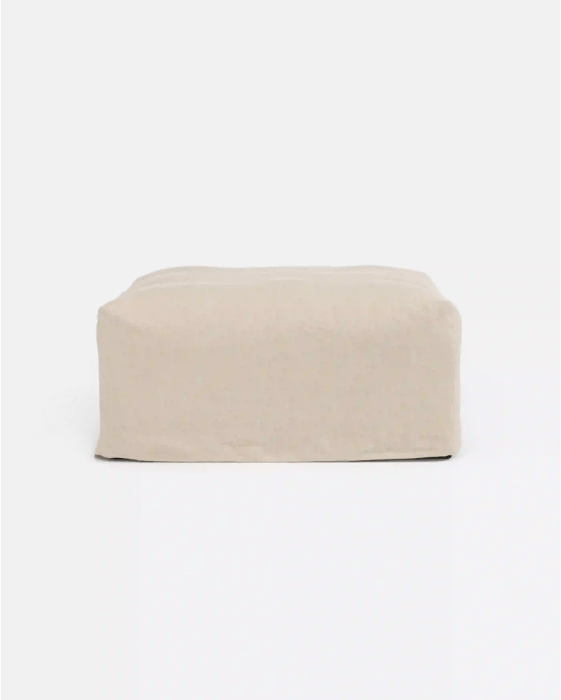 BEETHOVEN pouffe cover in linen 100 x 100 x 40 cm in cross colour