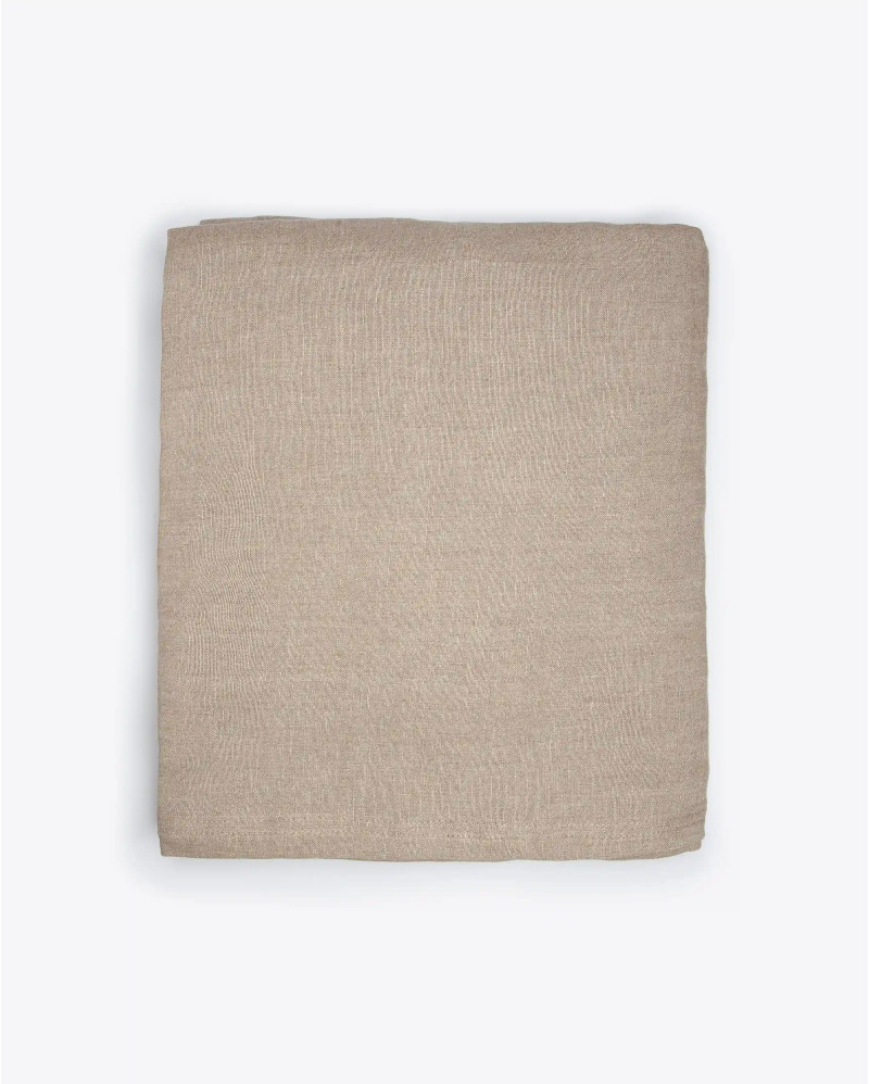 BEETHOVEN pouffe cover in linen 100 x 100 x 40 cm in natural colour