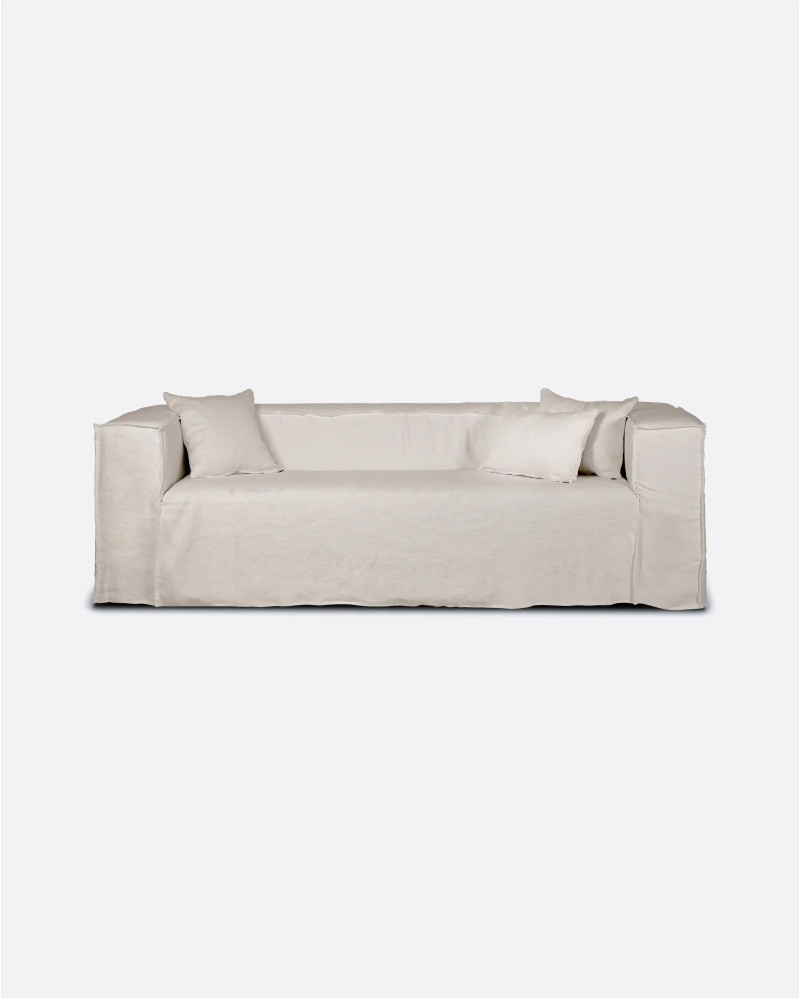 Housse de canapé STROZZI 2/3 places en lin 220 x 95 x 65 cm en couleur cross