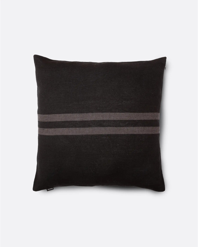 Housse de coussin UPRAL en lin 50 x 50 cm en couleur noire