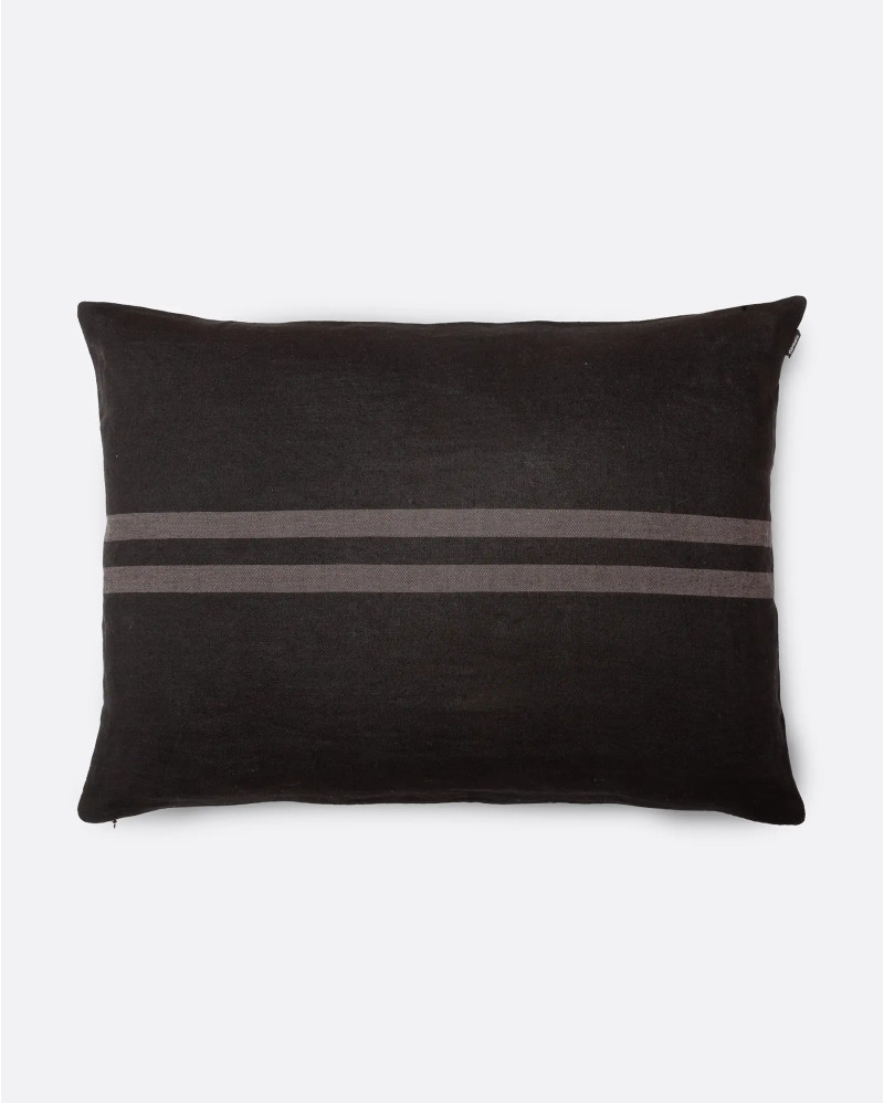 Housse de coussin UPRAL en lin 70 x 50 cm en couleur noire