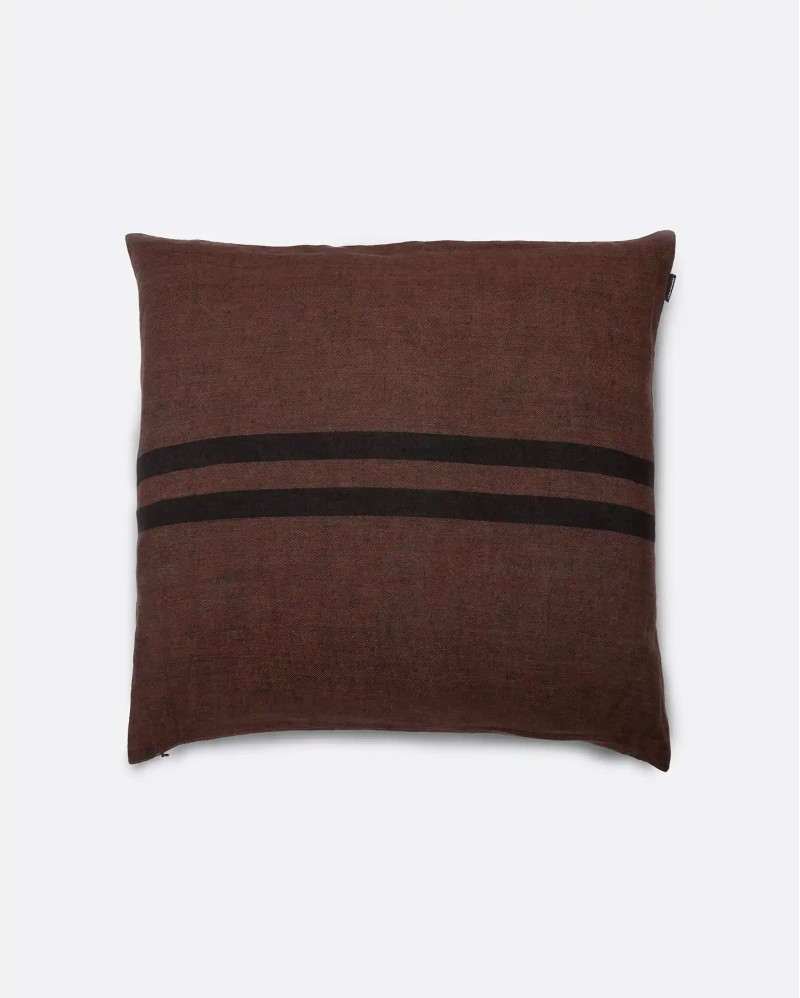 Housse de coussin UPRAL en lin 50 x 50 cm en couleur marron