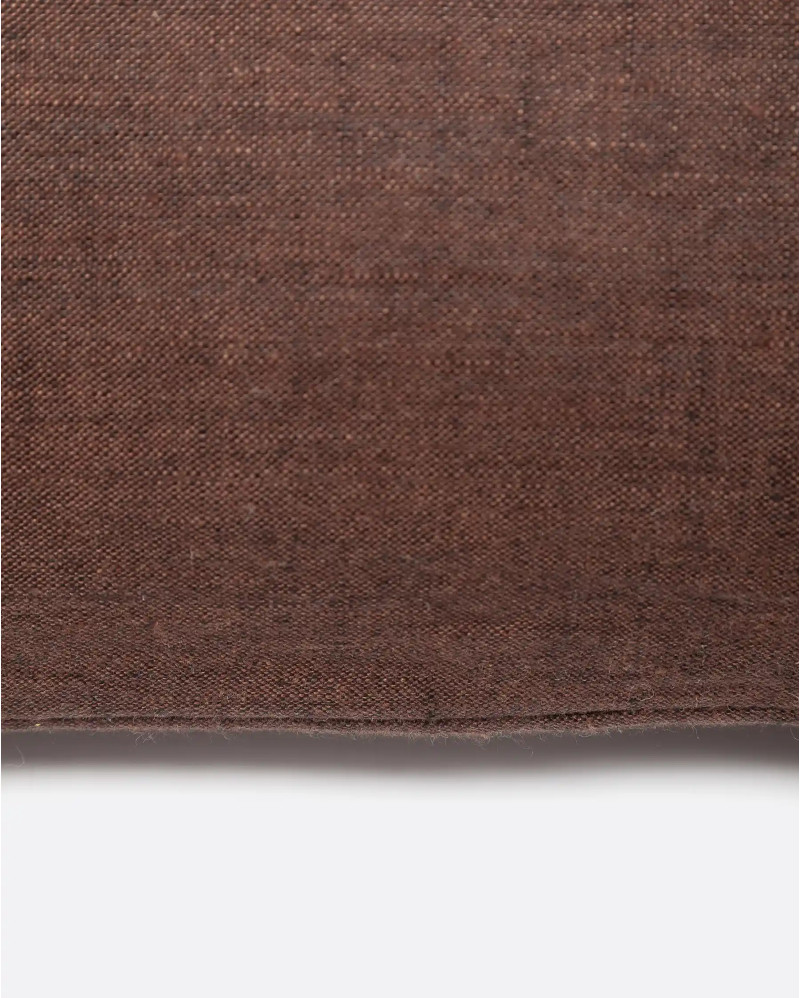 Housse de coussin UPRAL en lin 50 x 50 cm en couleur marron