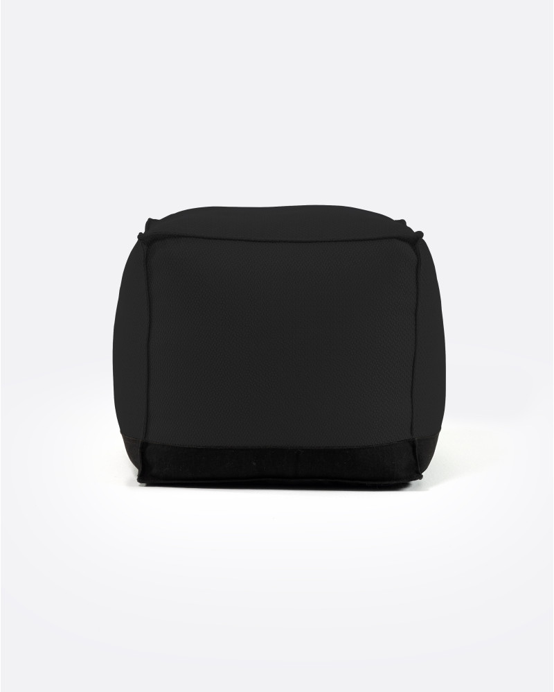 Pouf d'extérieur CACCINI en oléfine recyclée 50 x 50 x 45 cm en couleur noir