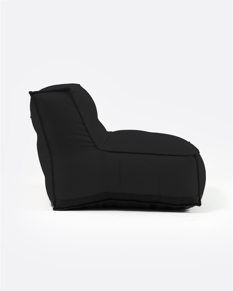 CACCINI 1-seater outdoor sofa in recycled olefin 80 x 95 x 80 cm in black colour