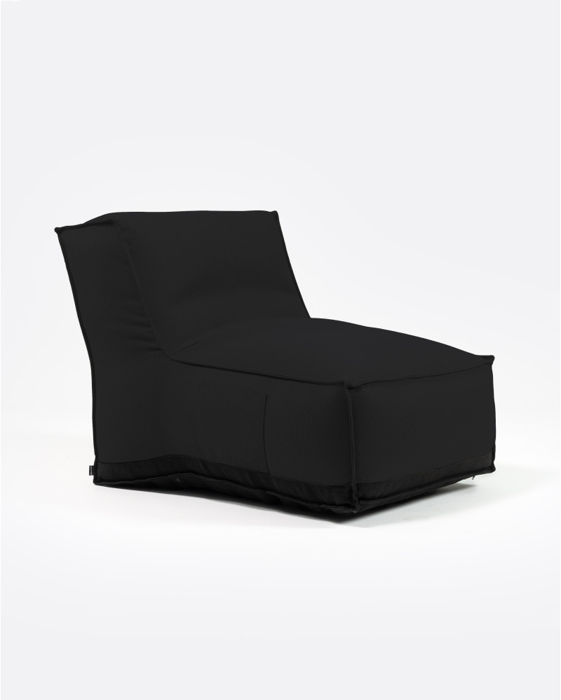 CACCINI 1-seater outdoor sofa in recycled olefin 80 x 95 x 80 cm in black colour