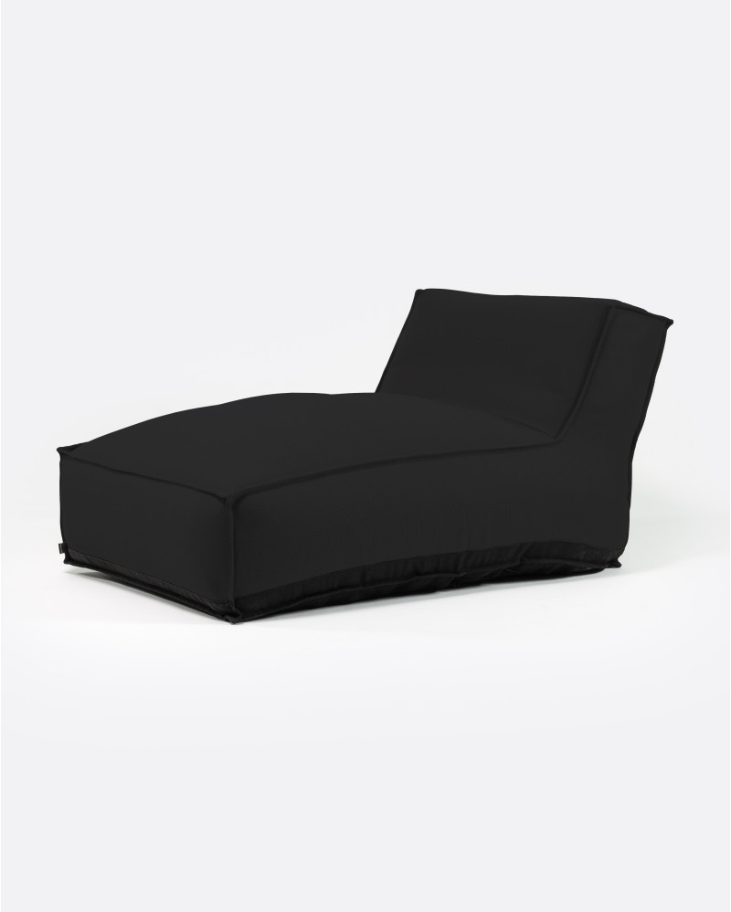 Chaise longue d'extérieur CACCINI en oléfine recyclée 90 x 145 x 80 cm en couleur noir