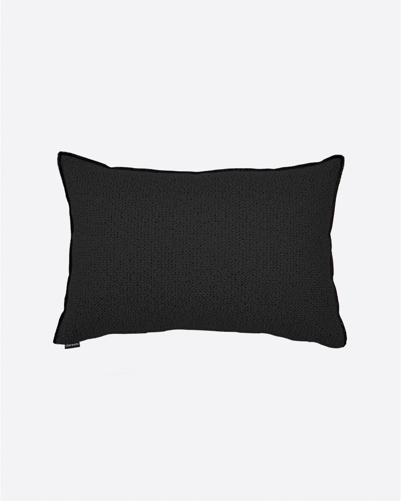 Housse de coussin d'extérieur CACCINI en oléfine recyclée 60 x 40 cm en couleur noir